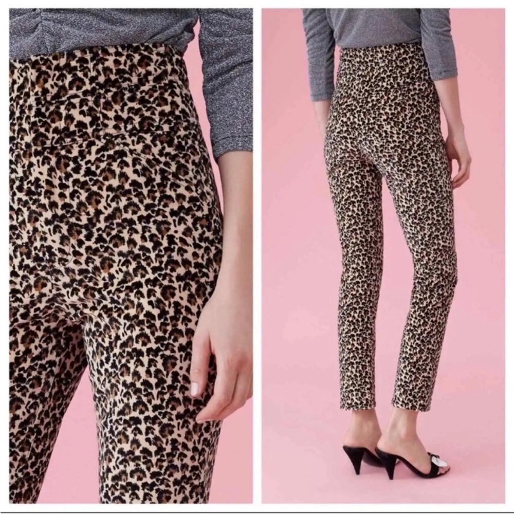 Rebecca Taylor velvet leopard skinny pants